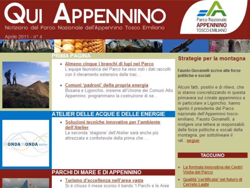 E' uscito il numero di aprile di 'Qui Appennino'